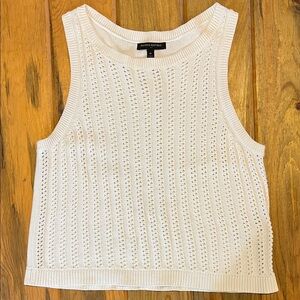 Banana Republic White Open-Knit Sweater Tank